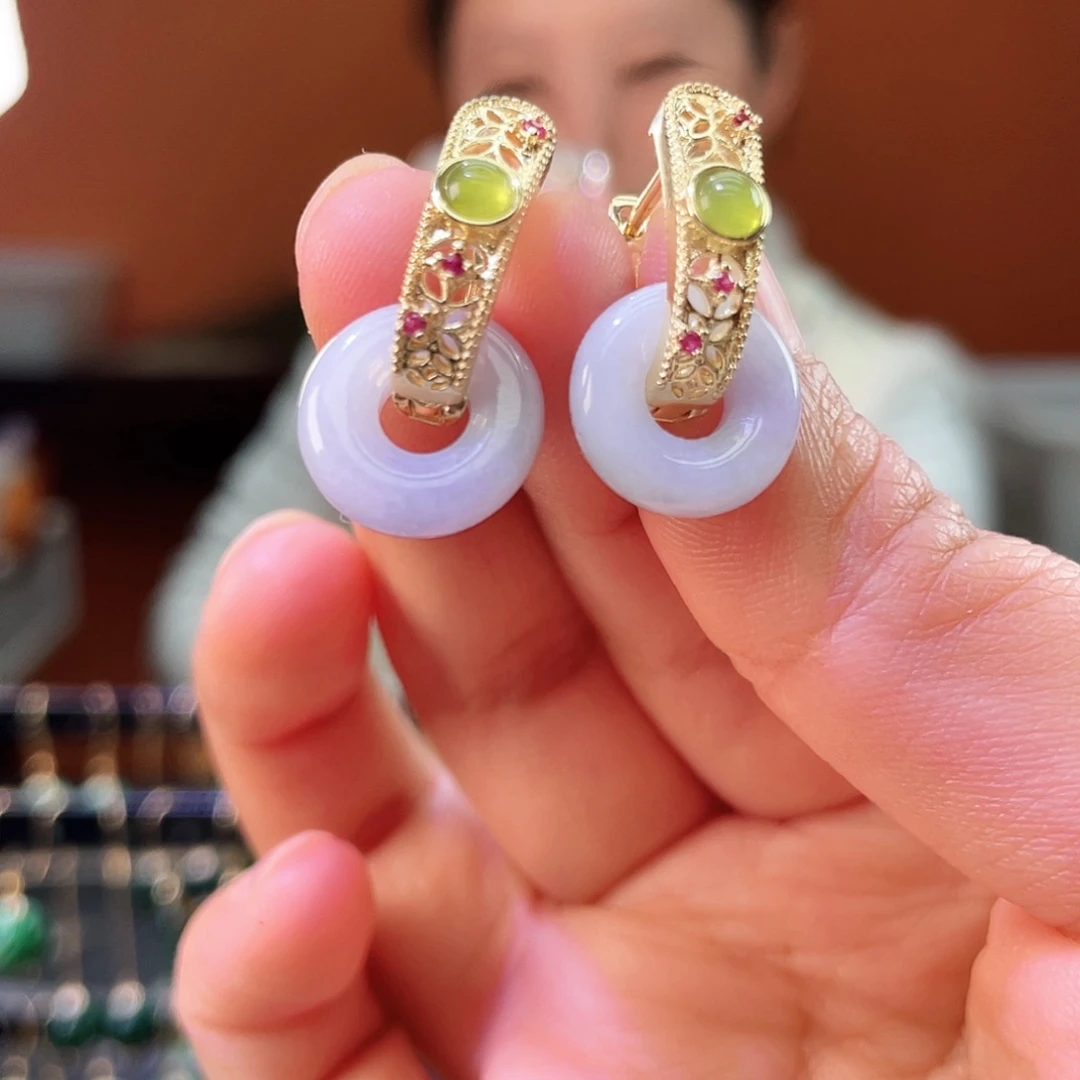 翡翠未镶嵌耳饰饰品