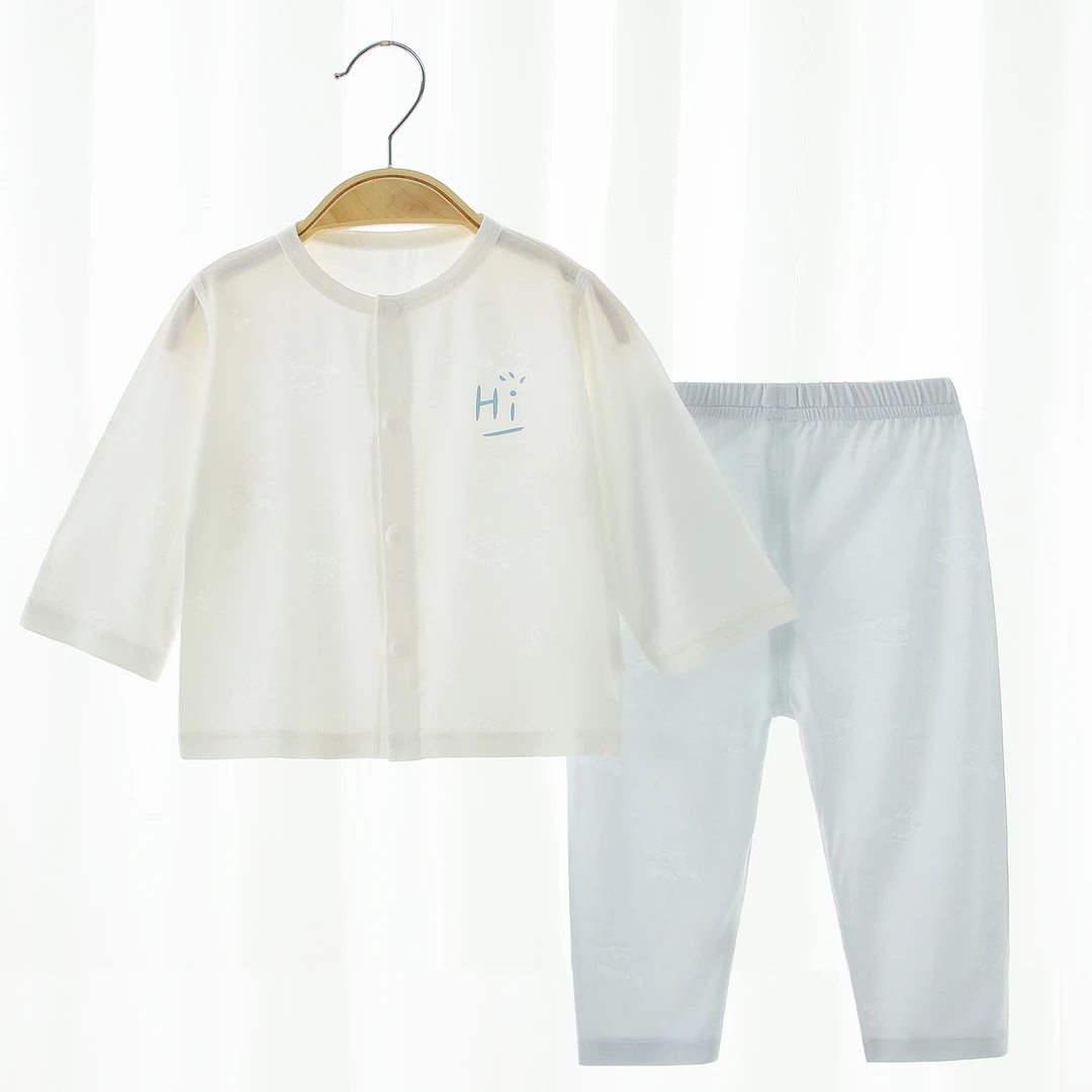 儿童夏季薄款空调服婴幼儿a类竹纤维套装