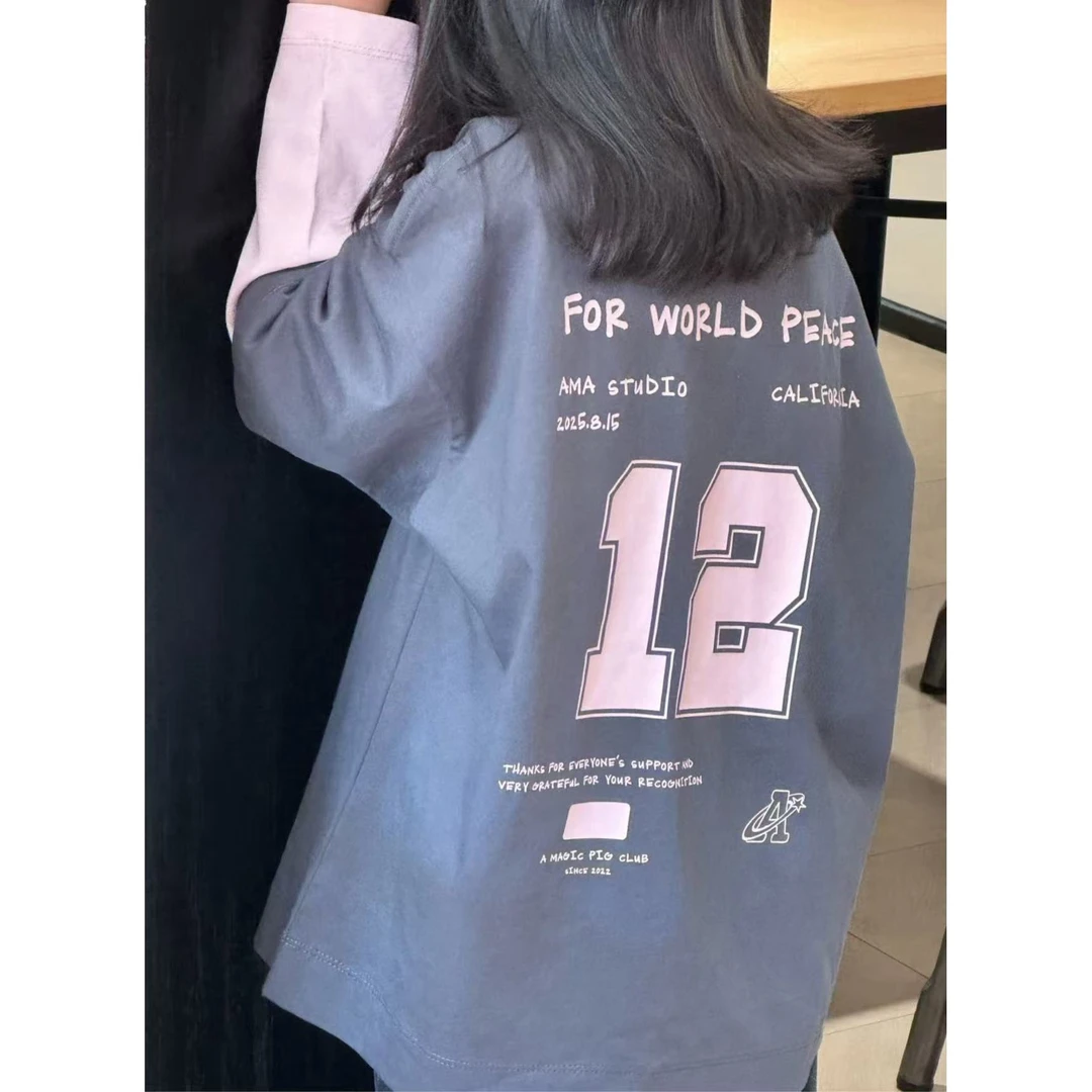 51002新款时尚灰色12号球衣印花卫衣