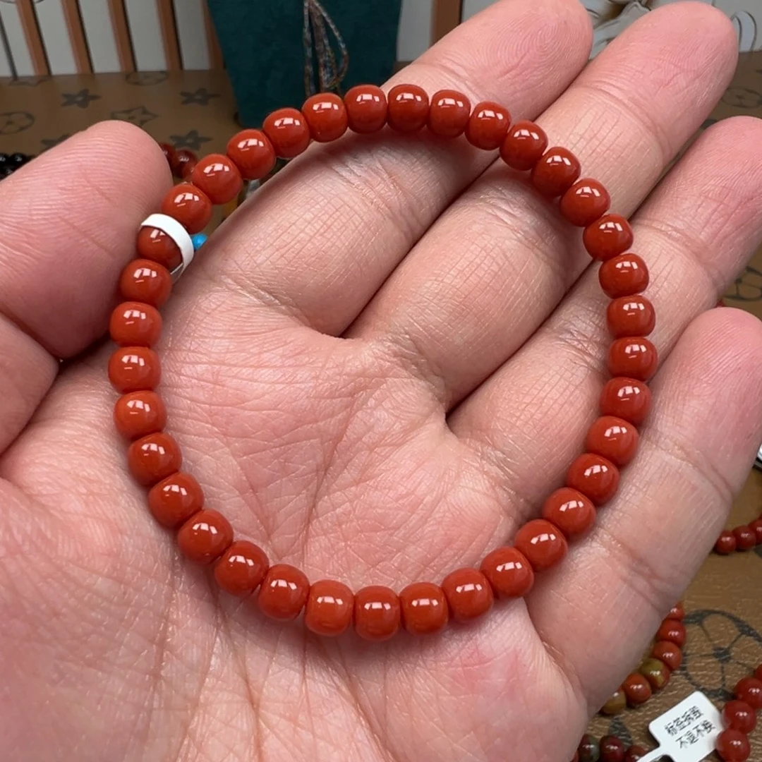 南红玛瑙未镶嵌手串原矿瓦西5.8mm