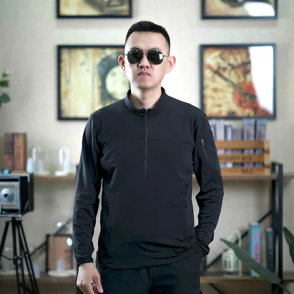 【断码清仓】男士女士春秋长袖跑步立领户外运动半拉链内搭秋衣卫衣