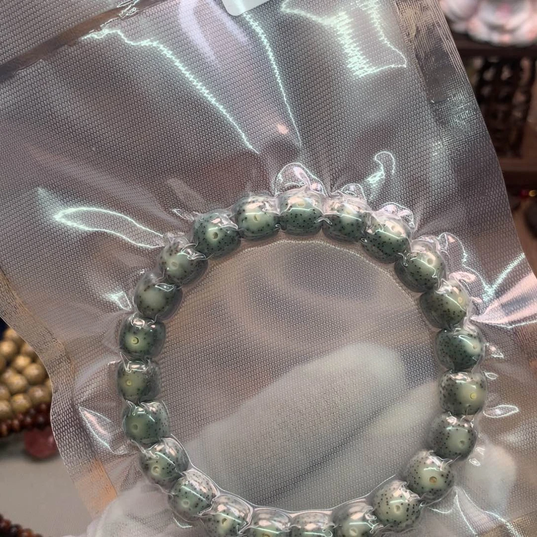 星月菩提吊坠10×9石玉青花瓷