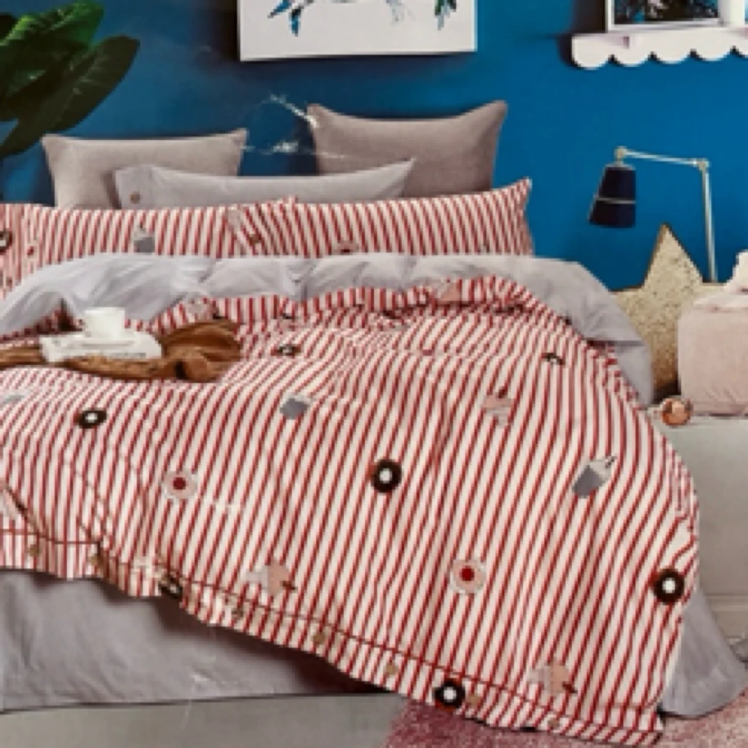 轻奢全棉印花双人被套标准200*230微瑕～甜品站粉M20