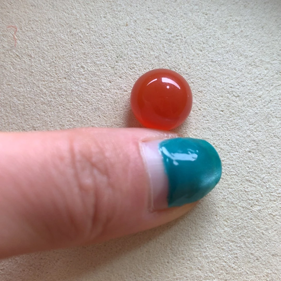 南红玛瑙未镶嵌保山天然原矿南红小圆形戒面