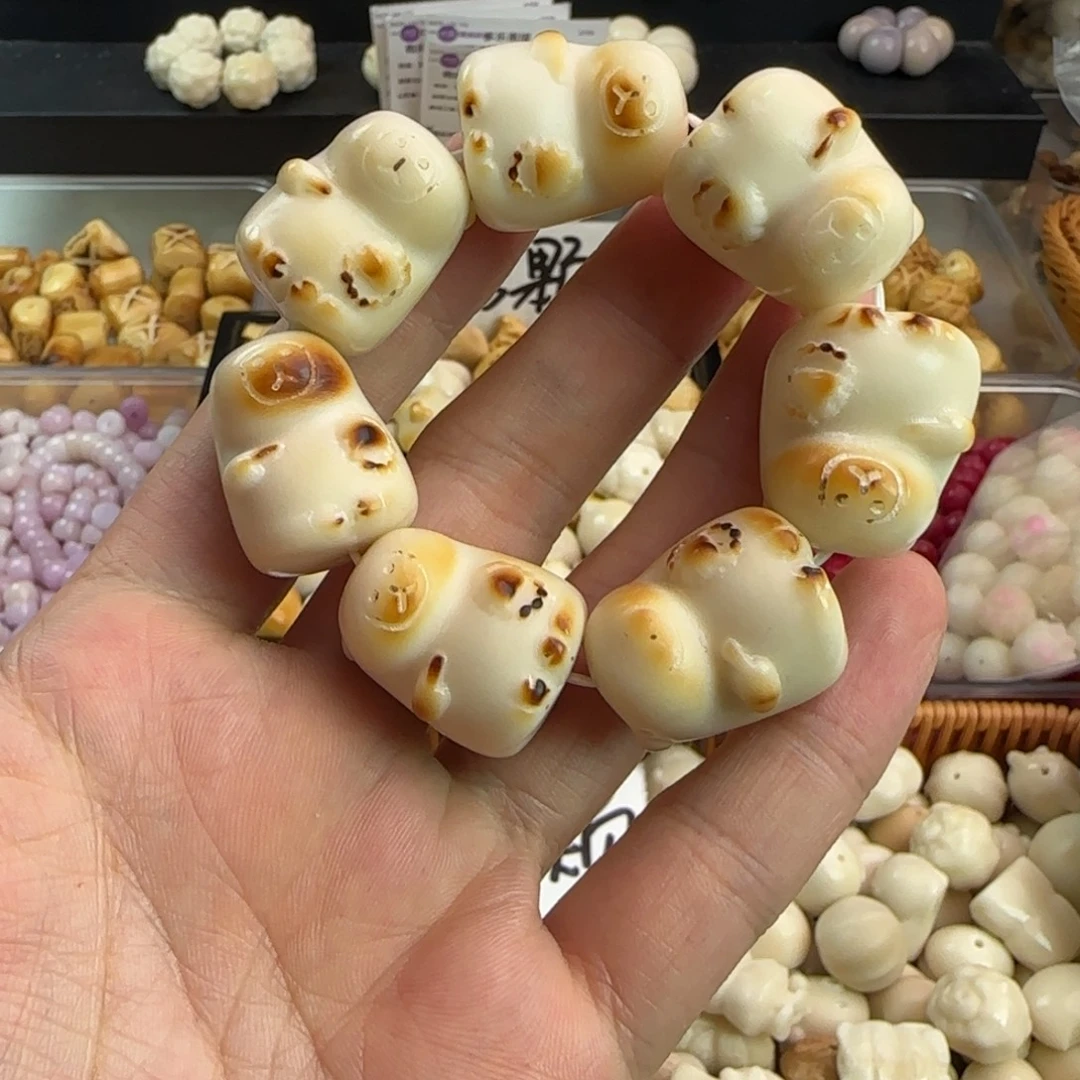 菩提根/象牙果手串微瑕炭烤卡皮手捻1个