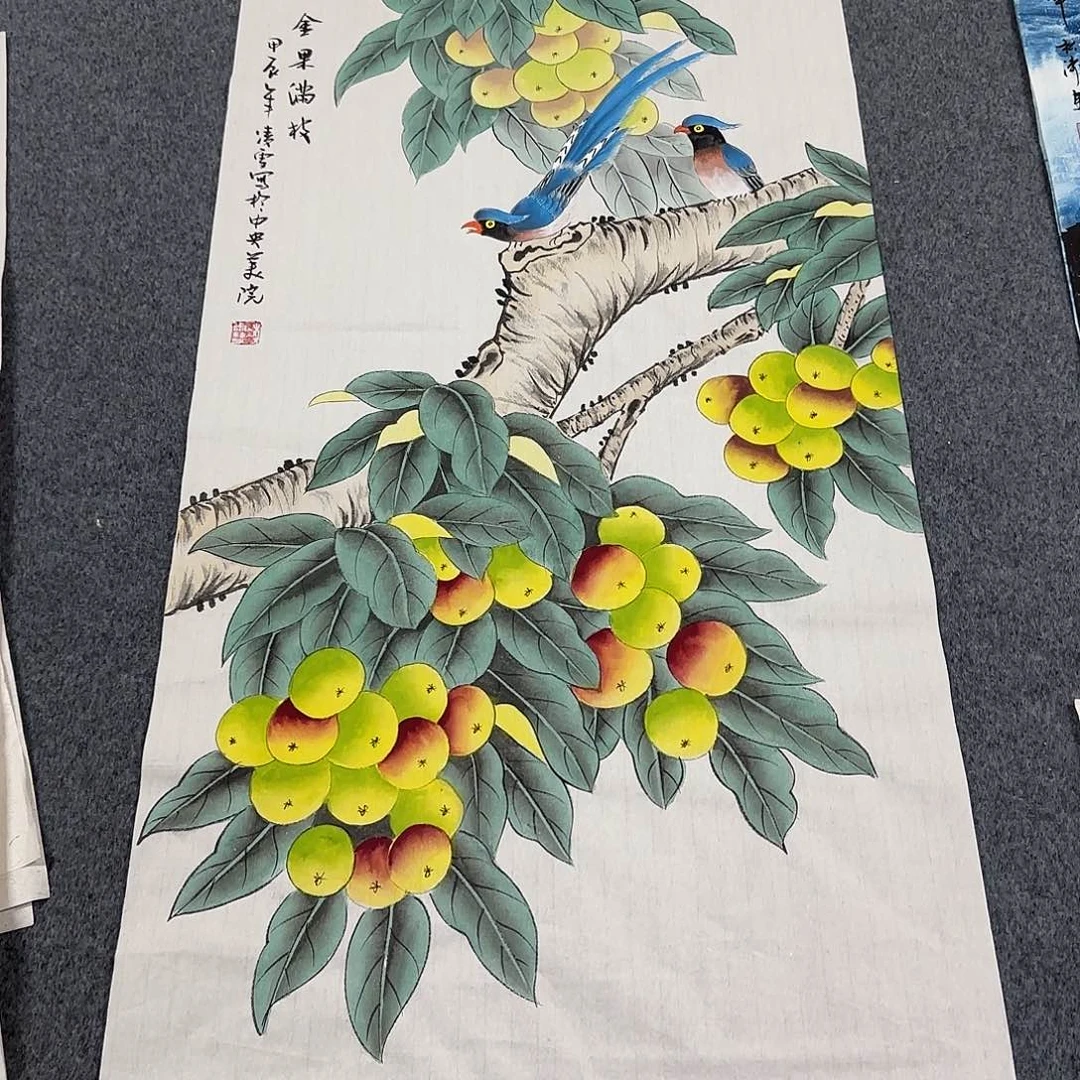 国画尺寸50X100手绘作品
