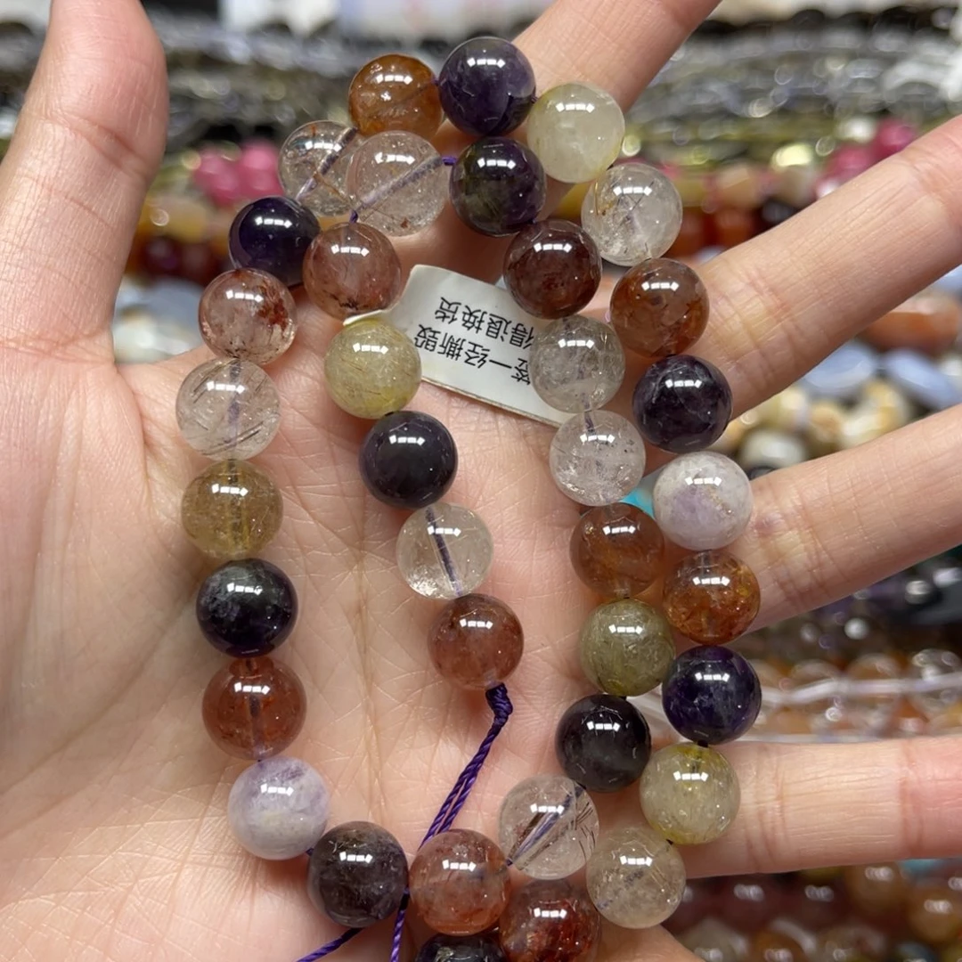 玛瑙/玉髓散珠天然极光水晶卡10➕长条38厘米