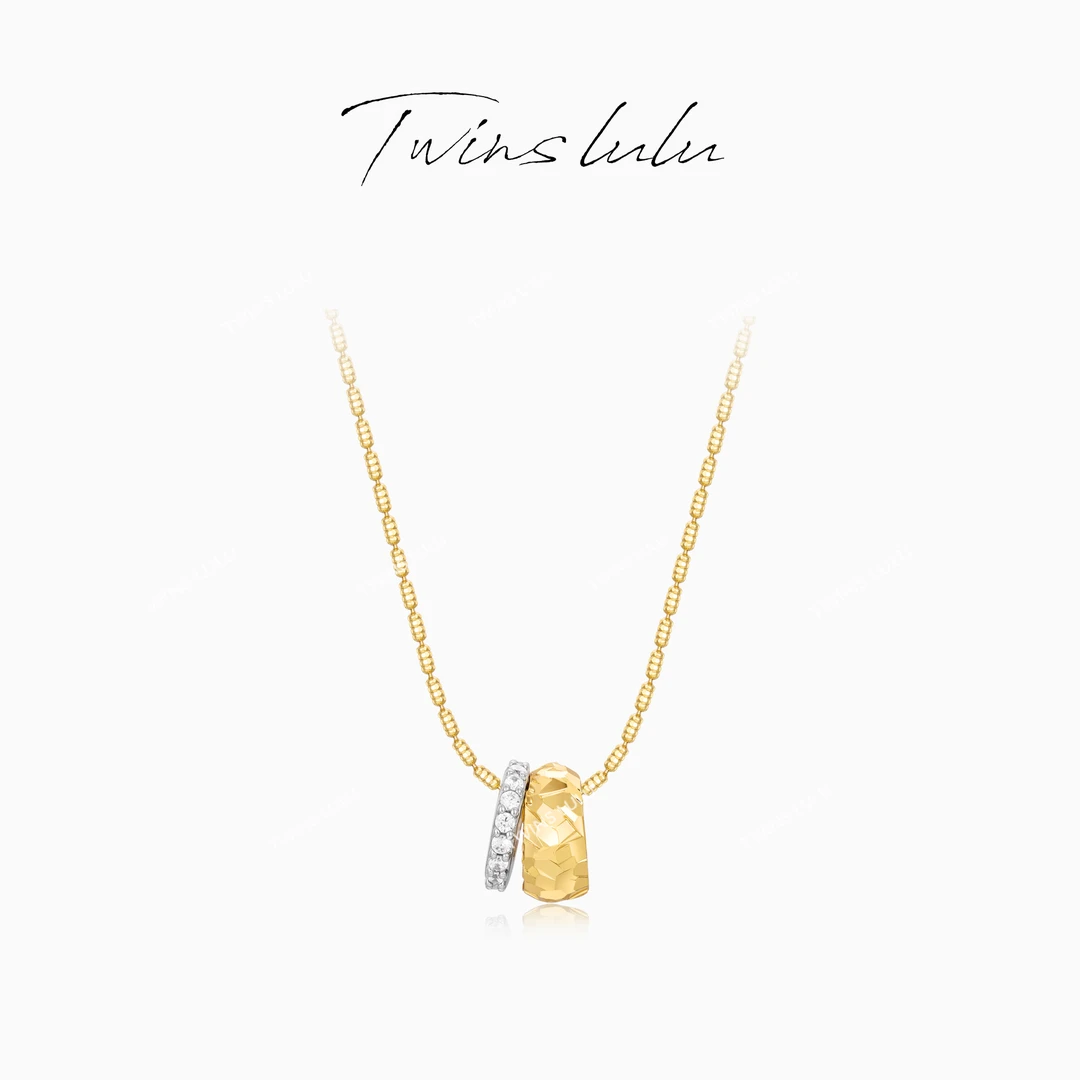 TWINS LULU【双环熠】镀K金 简约精致双圈轻奢项链TSJ10061