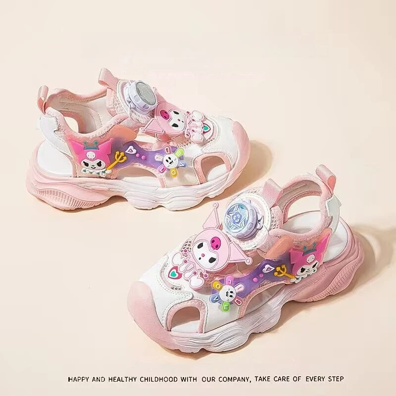 ABC女童凉鞋2025新款夏季女孩小童库洛米公主鞋小朋友沙滩鞋夏天