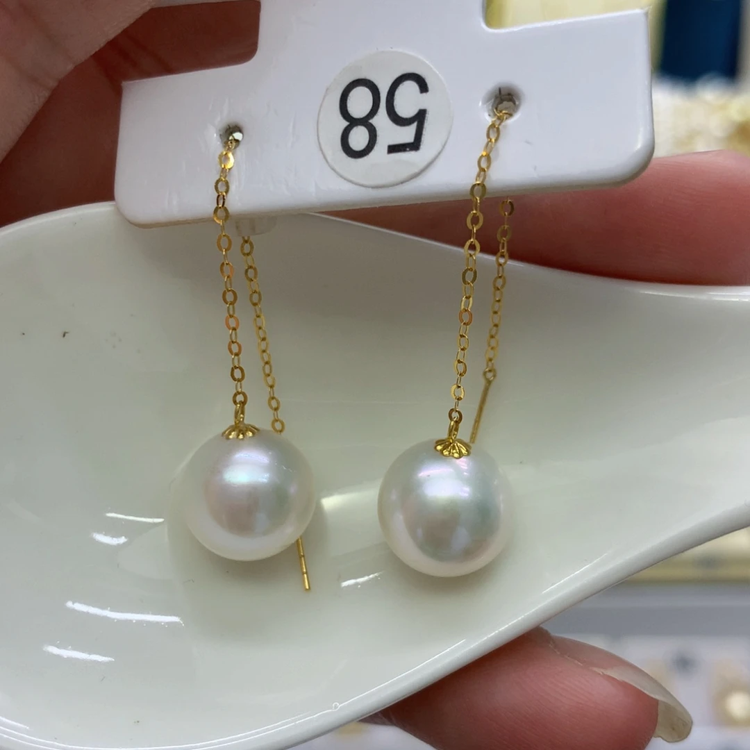18K金镶嵌耳饰淡水珍珠