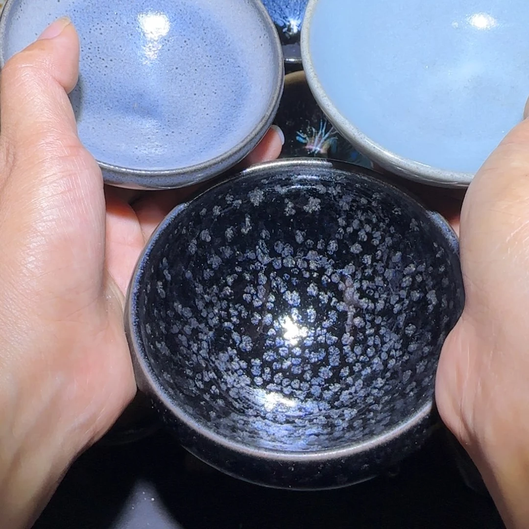 茶盏无**迹福建盏茶器三个