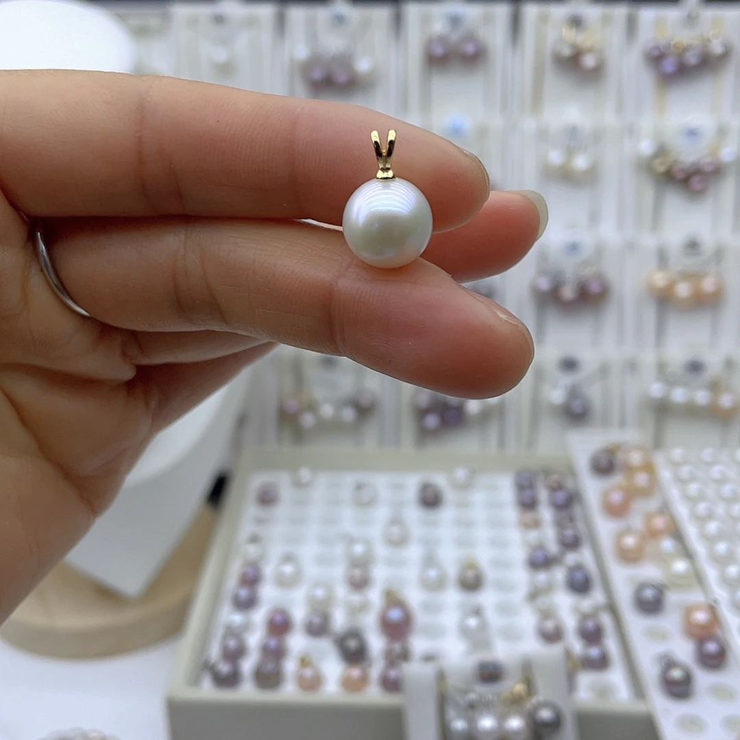 银S925镶嵌珍珠淡水珍珠