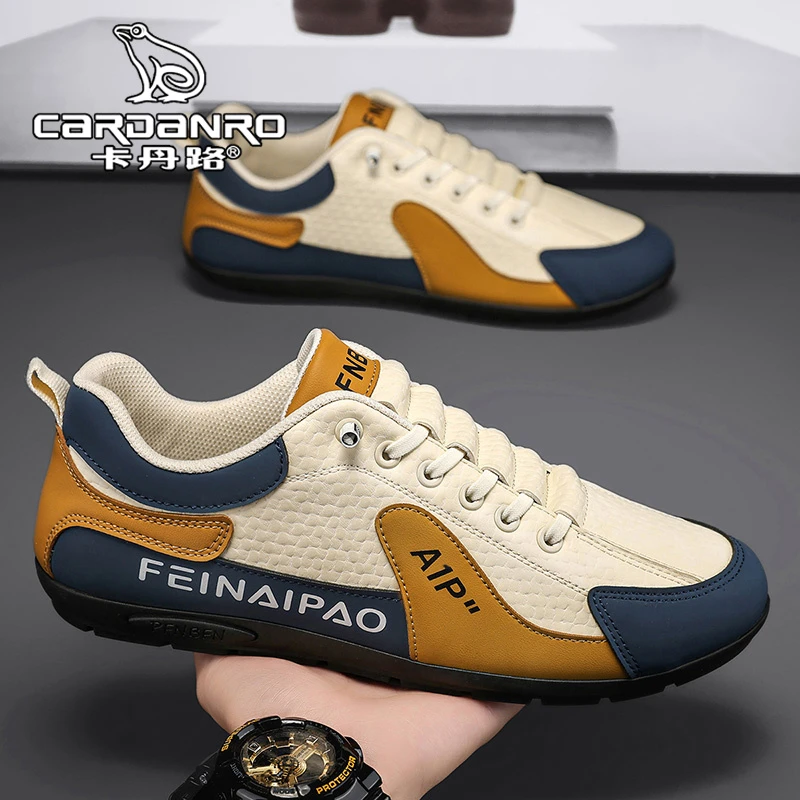 意大利卡丹路阿甘男鞋冬季防滑软底运动板鞋男士一脚蹬休闲豆豆鞋