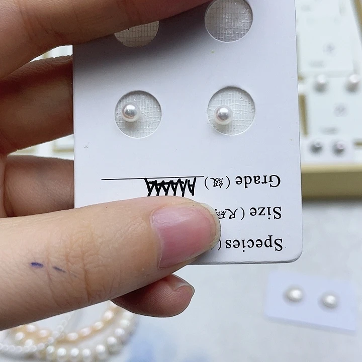 淡水珍珠耳饰银S925镶嵌小*月