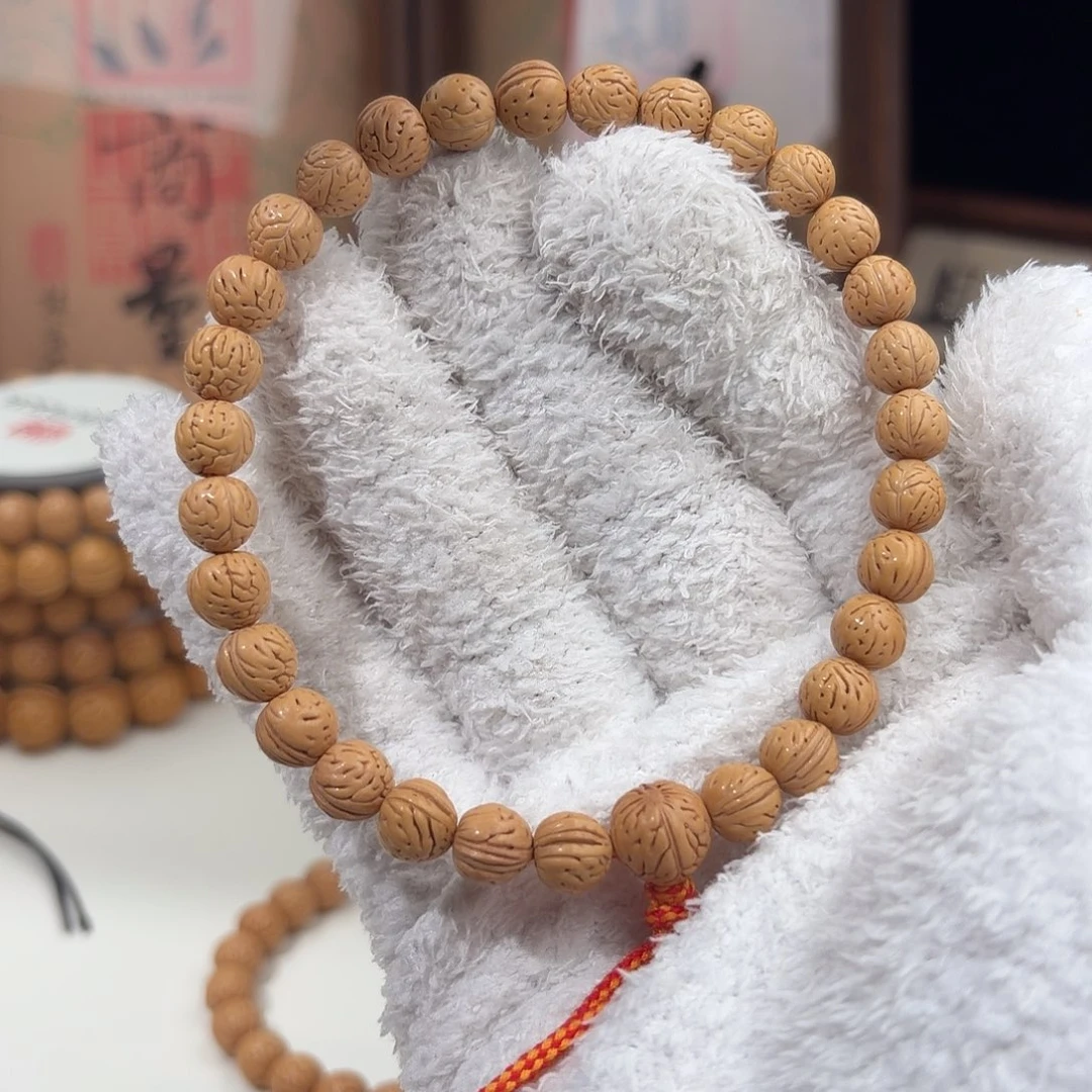 手串桃核0.8「肌肉小奶豆」野生桃核手持