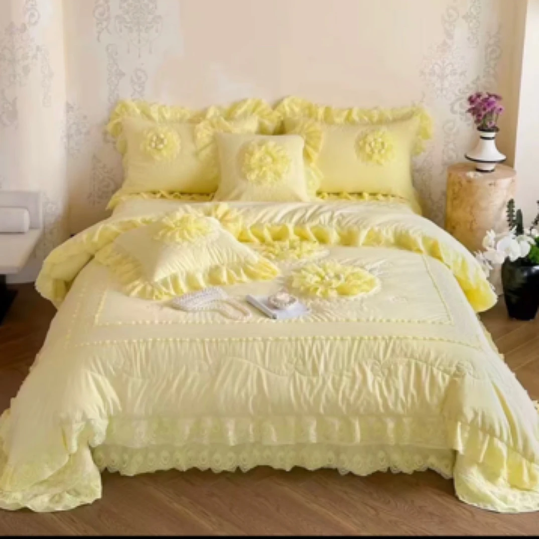 高温砂洗赛琳多功能被床盖式四件套