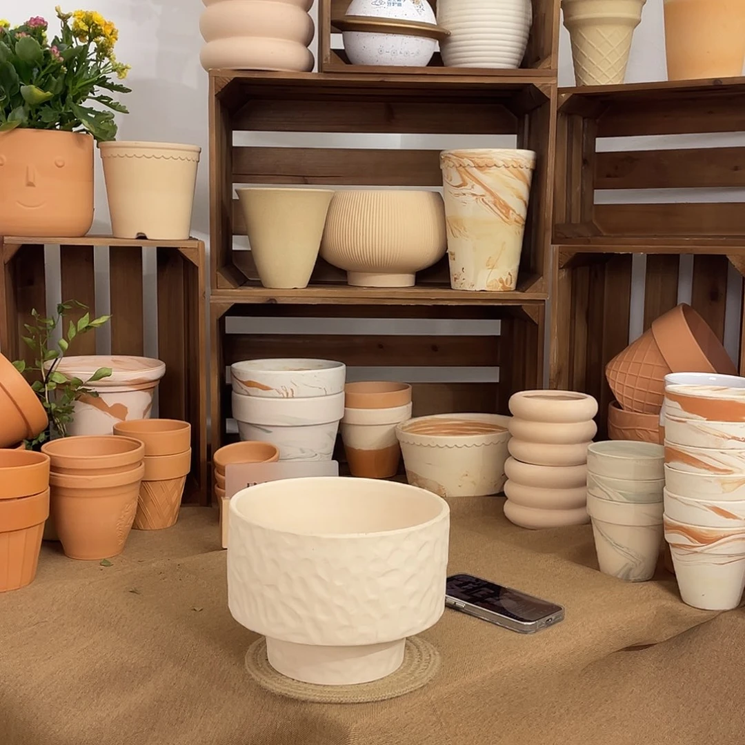 微瑕波西米亚矮盆20口15高