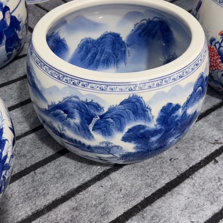 瓷片汇*纪念瓷器山水画聚宝盆