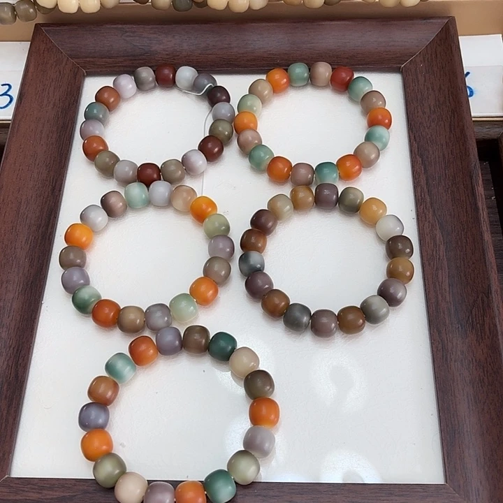 手串菩提根/象牙果卡14干磨绣花球