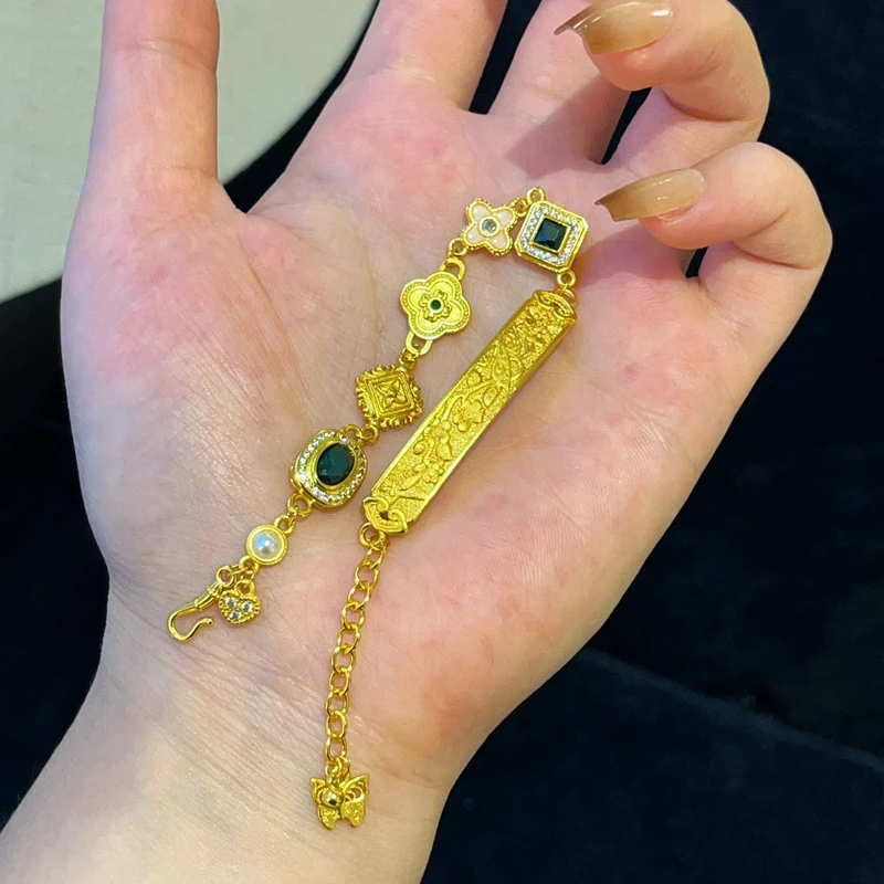 铜合金手链 铜合金 641 时尚国风拼接手链