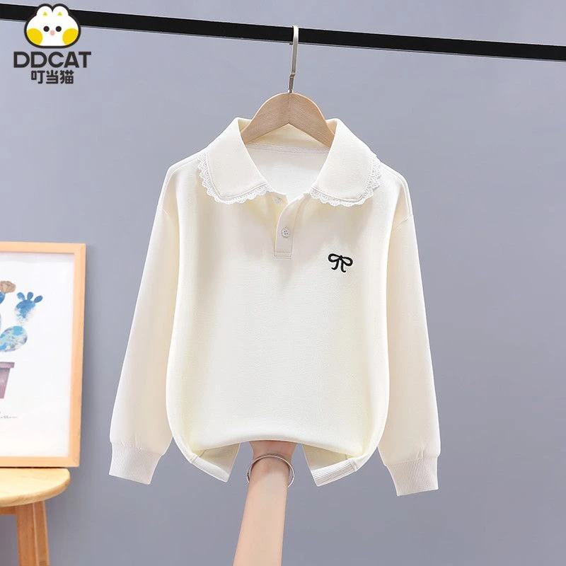 叮当猫女童卫衣秋冬装2025新款洋气中大童女孩休闲百搭长袖打底衫