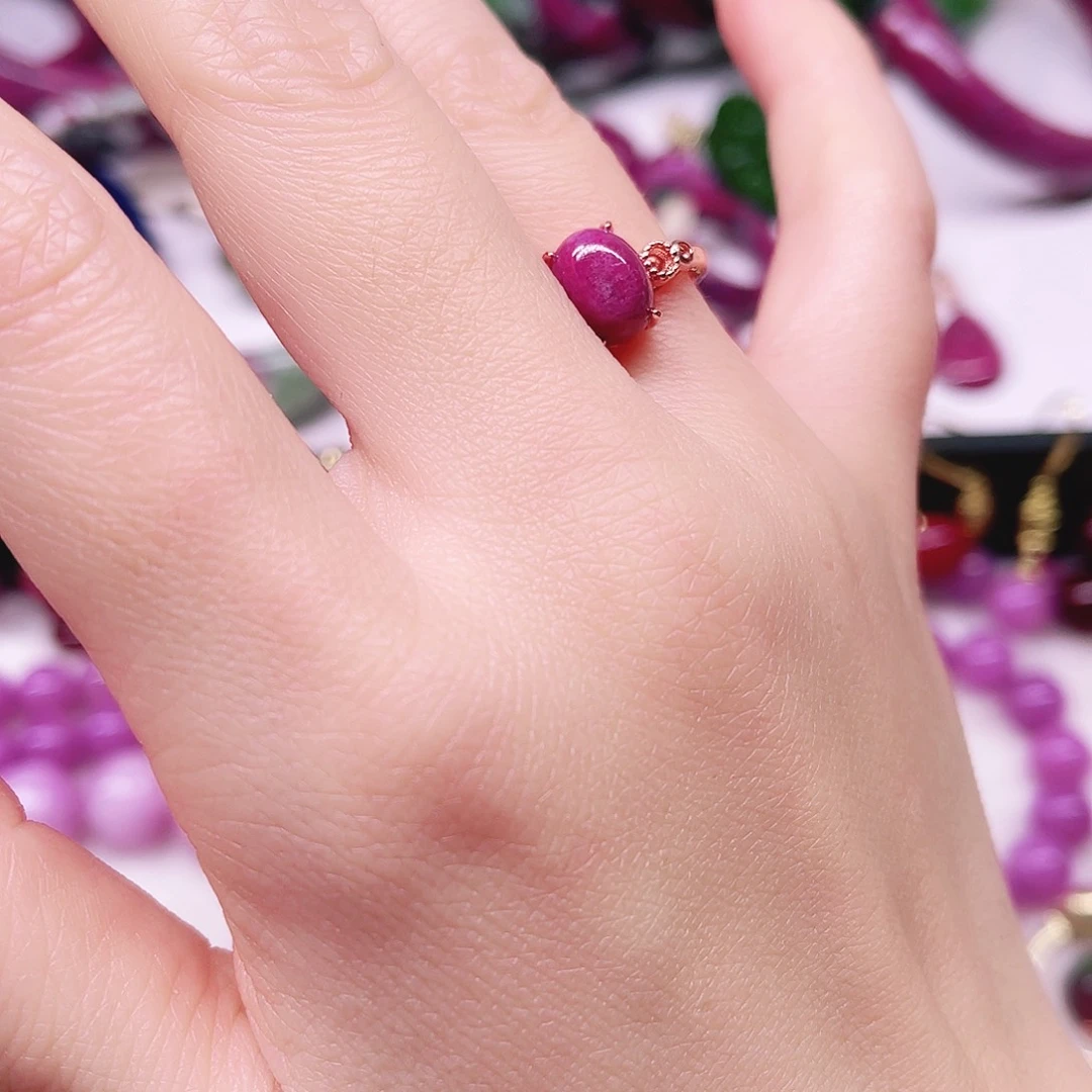 银S925镶嵌戒指红宝石