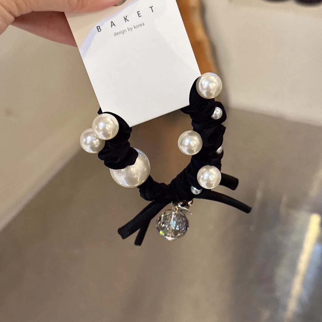 韩国baket发饰高级感钻发圈马尾扎头绳轻奢百搭发绳