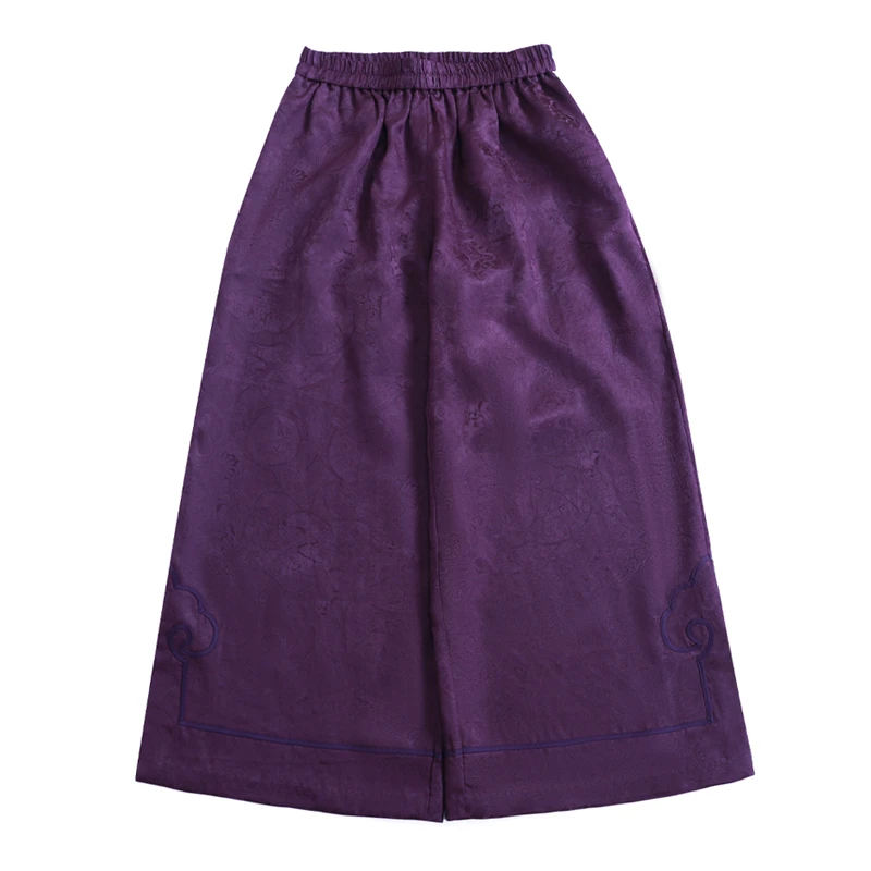 「送青来」乐锦坊原创手工中国风高档设计显瘦休闲百搭中式长款裤子