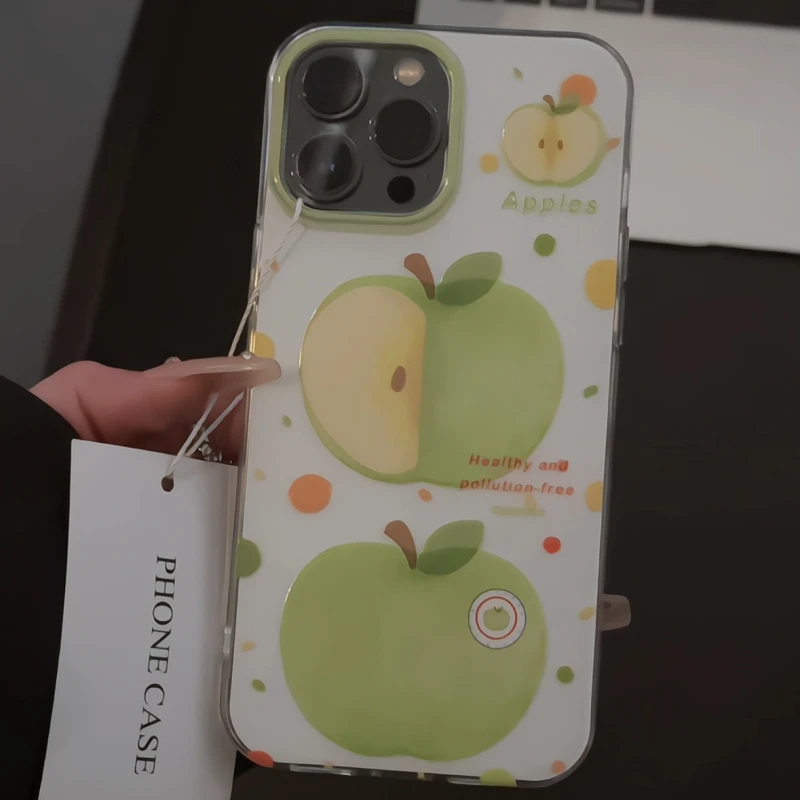 适用苹果16双层IMD手机壳小众iPhone15新款泼墨青苹果华为p小众14