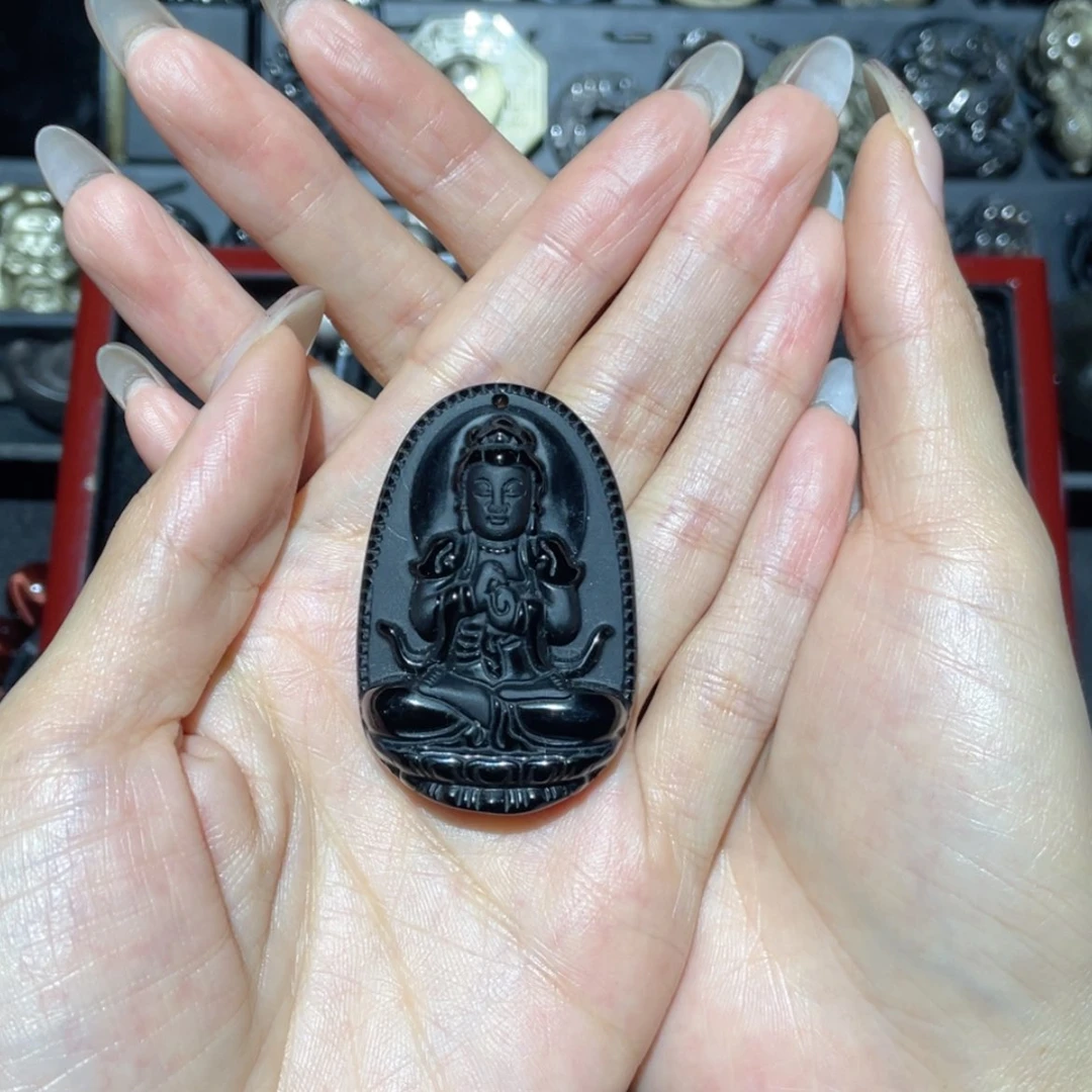 【闪购商品】未镶嵌黑曜岩吊坠(不含链)念**吖