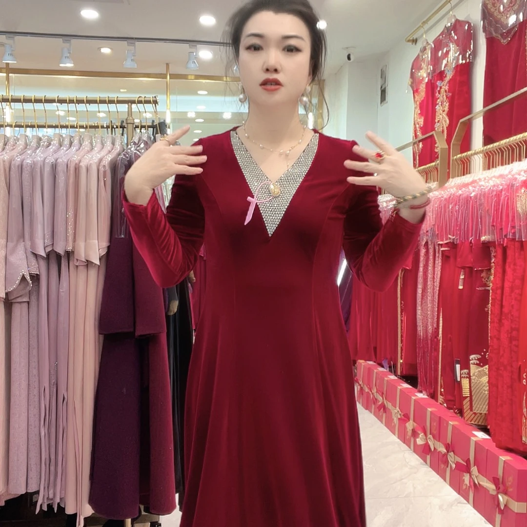 套头款2830连衣裙红色XL