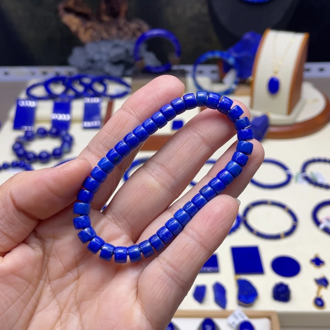 未镶嵌青金石手链6mm直切