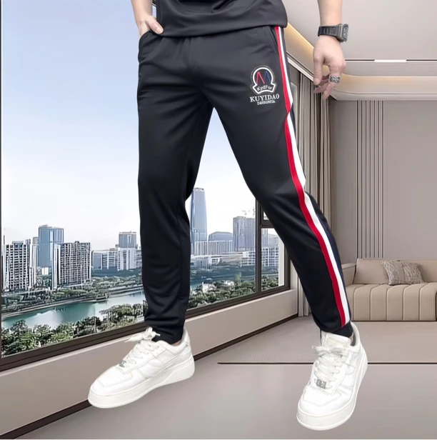 春夏休闲裤百搭秋季裤子潮流夏季薄款空气棉裤子男长裤弹力