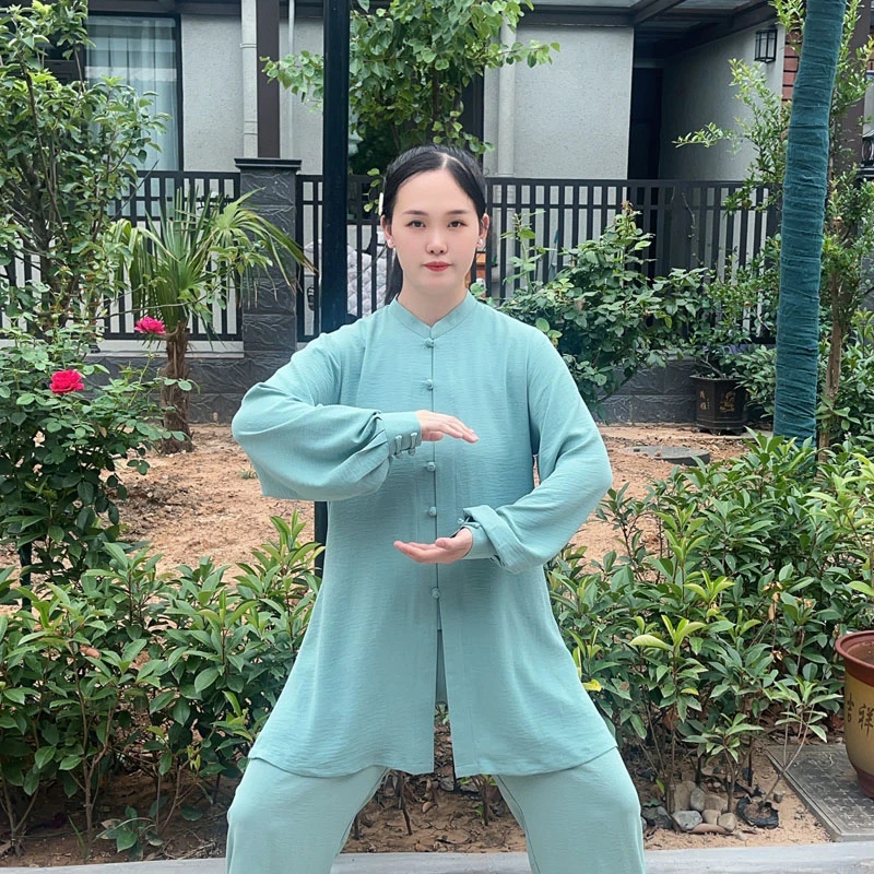 太极服女新款透气弹力男新中式八段锦武术表演服太极拳练功服春秋