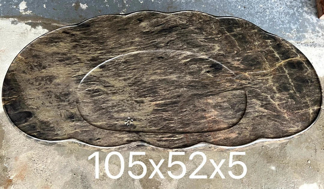 肇庆端砚石茶盘，宋坑石《虎皮纹石》天然原石，手工雕刻。