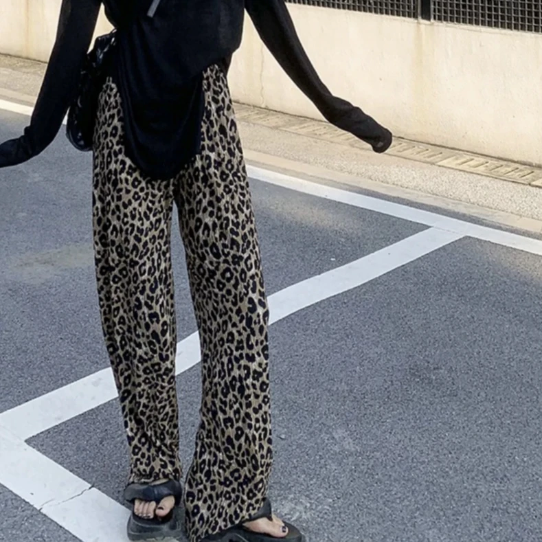 【兆杰商贸】东大门时髦复古显瘦豹纹波点裤