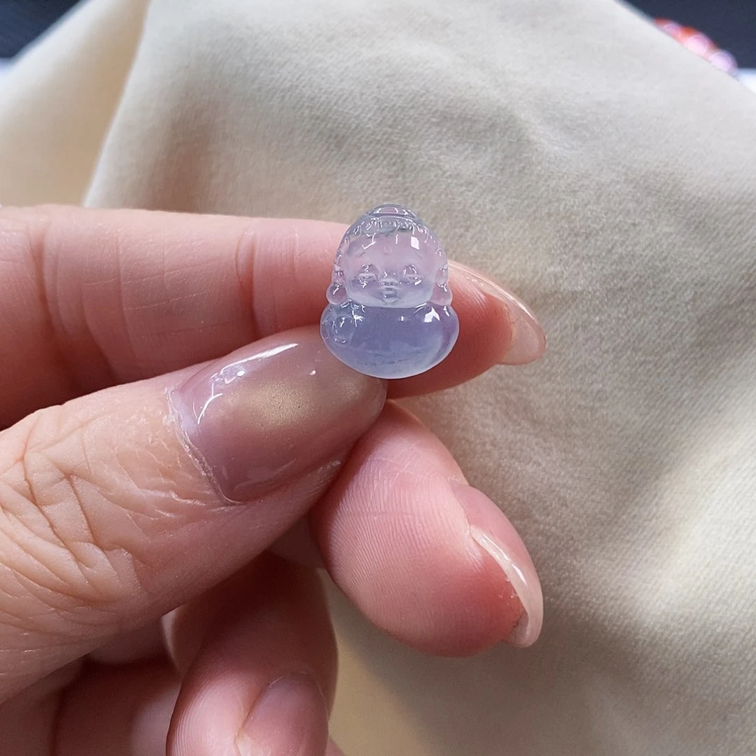 裸石翡翠冰紫宝宝佛