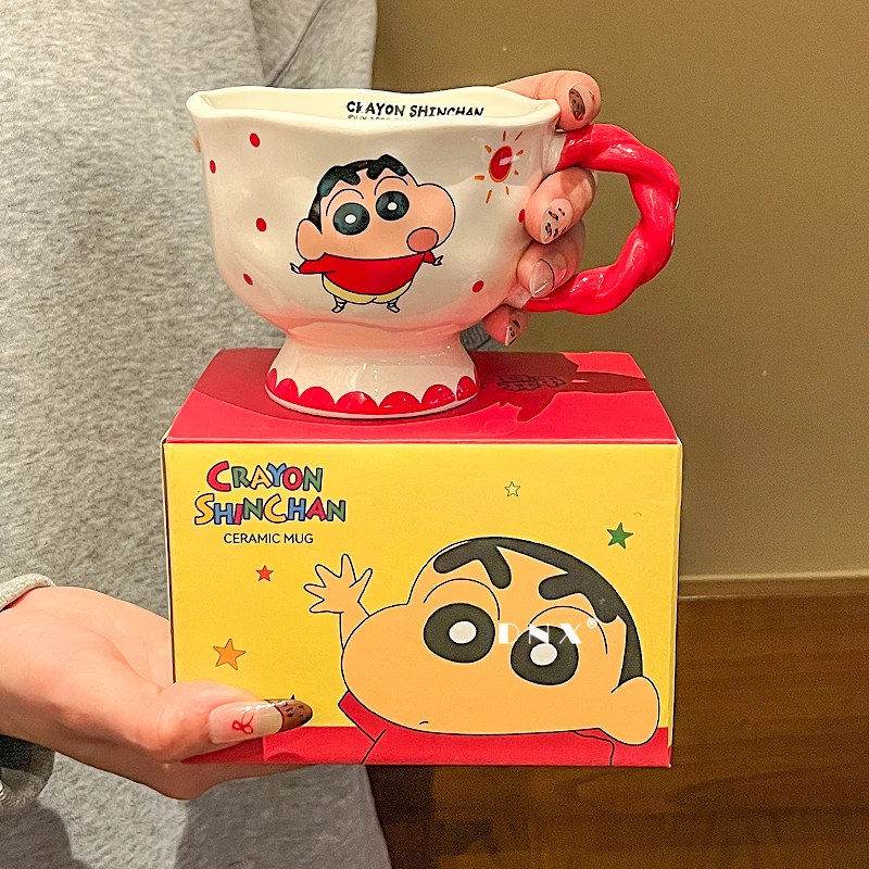 蜡笔小新马克杯2025新款水杯女高颜值陶瓷杯办公室咖啡杯可爱杯子