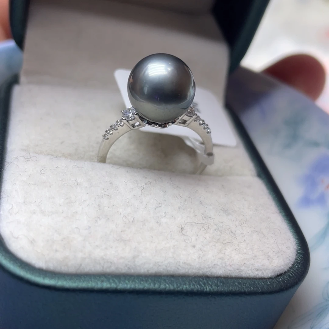 海水珍珠戒圈银S925镶嵌