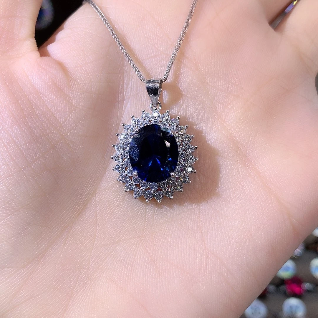 无吊坠925银皇家蓝色吊坠