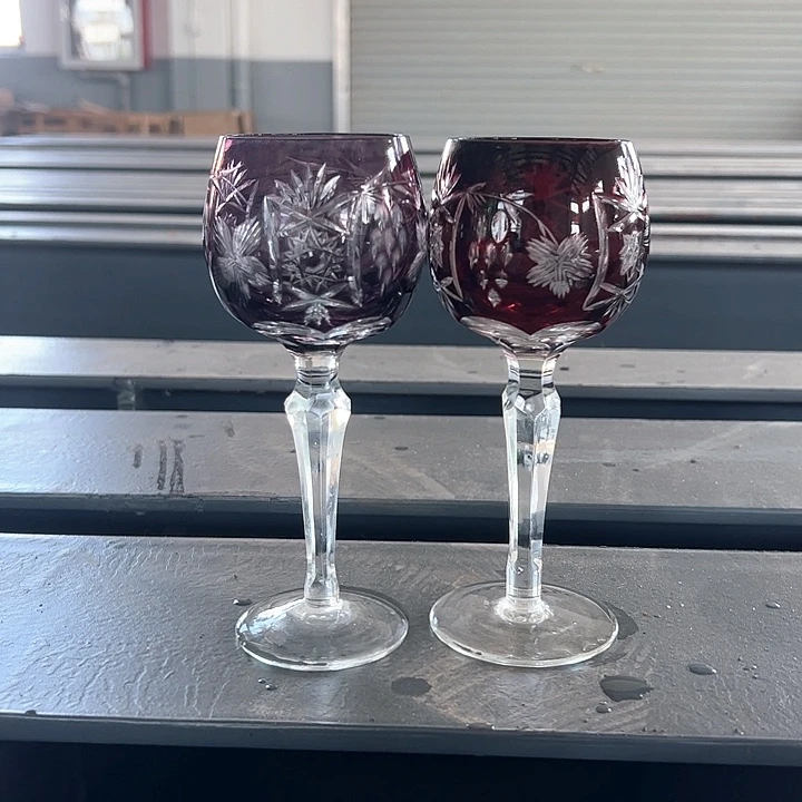 手柄款水晶玻璃手工雕刻水晶玻璃杯