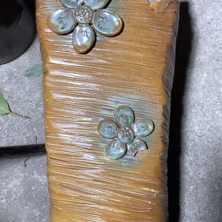 紫砂花盆高32口20瑕疵手工
