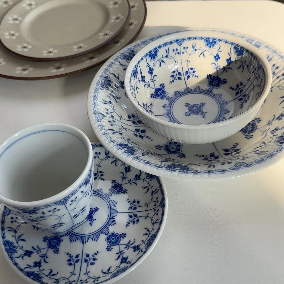 瓷片13厘米饭碗➕21厘米深盘➕咖啡杯