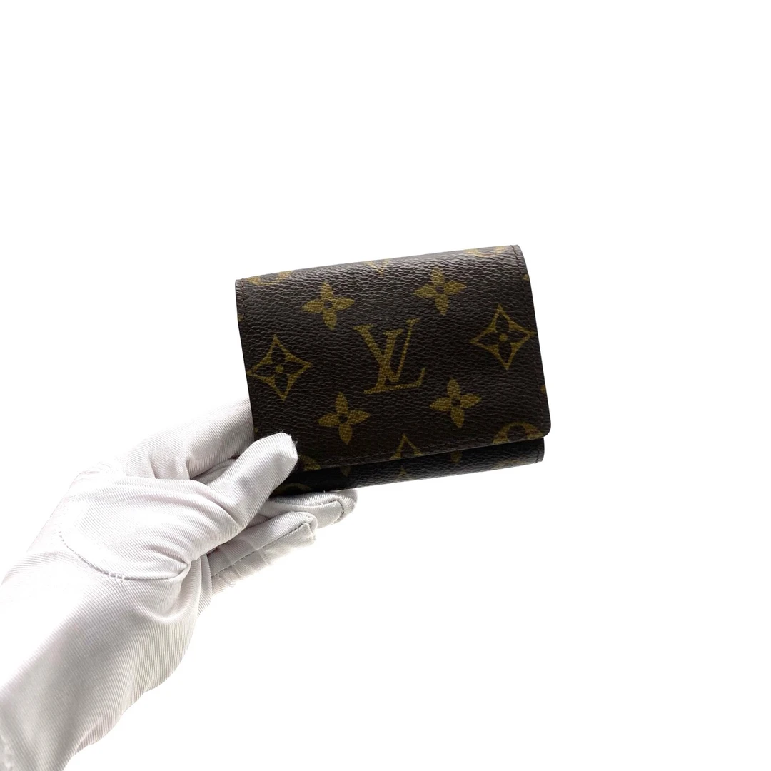 95新 LouisVuitton/路易威登 棕老花对折卡包 尺寸10/8 奢侈经典