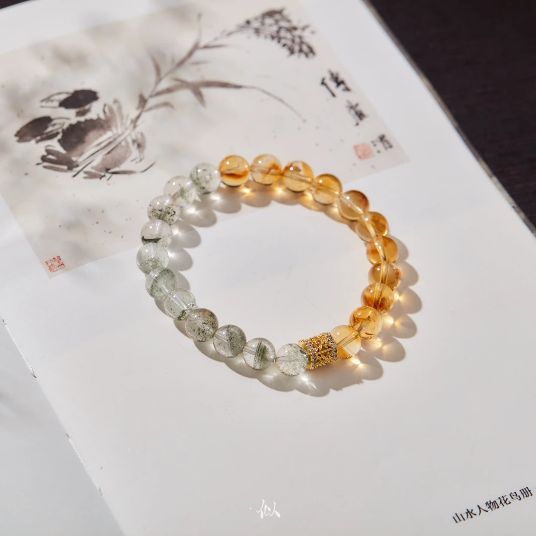 【盈夏】·似梓珠宝· 绿幽灵黄塔晶手串 SZCC1650125