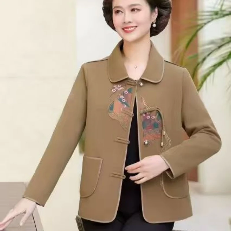 8474-春秋新款中老年时尚洋气减龄妈妈装短款外套女【琪】