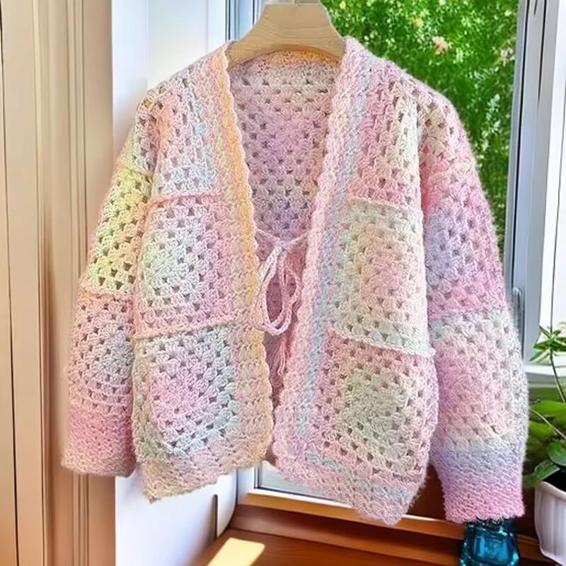 67号 手工钩花镂空时尚毛衣