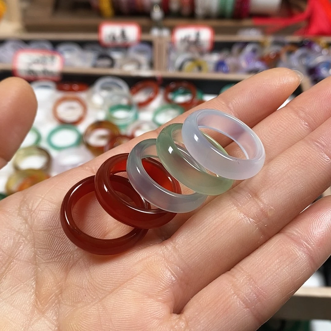 玛瑙/玉髓戒指未镶嵌冰*