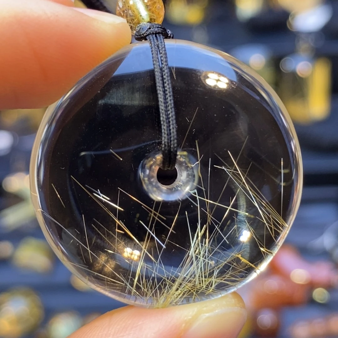 颈饰水晶未镶嵌发晶聚宝盆全净体平安扣