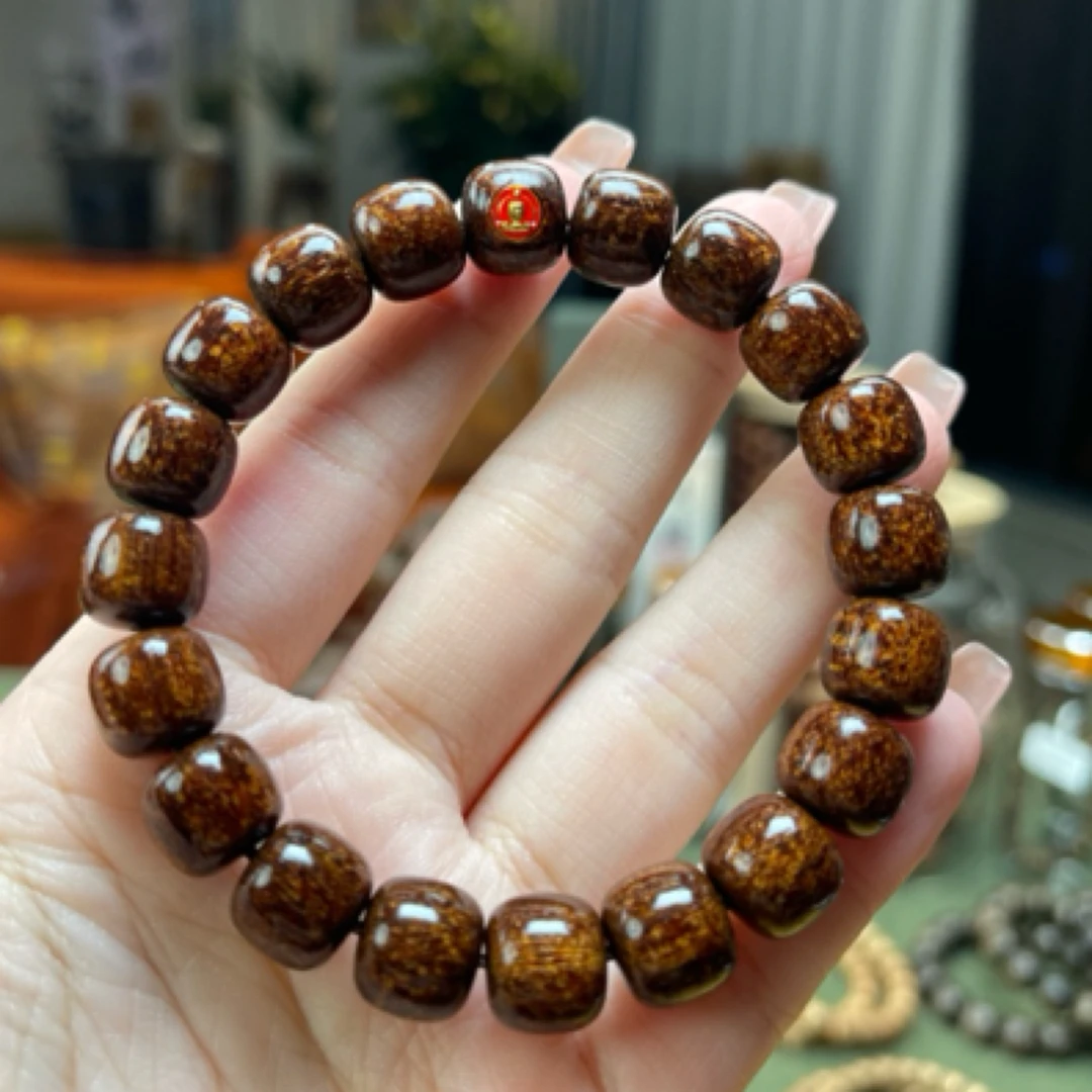 （红标兰花香）巴布亚贡木全结油老型10×11mm单圈手串